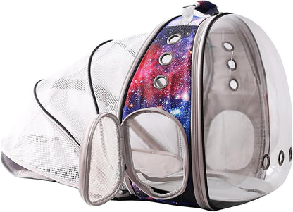 Cat Travel Backpack with Fan, Fit up to 12 Lbs, Space Capsule Astronaut Clear Bubble Window Pet Backpack for Kitten and Small Puppy Green