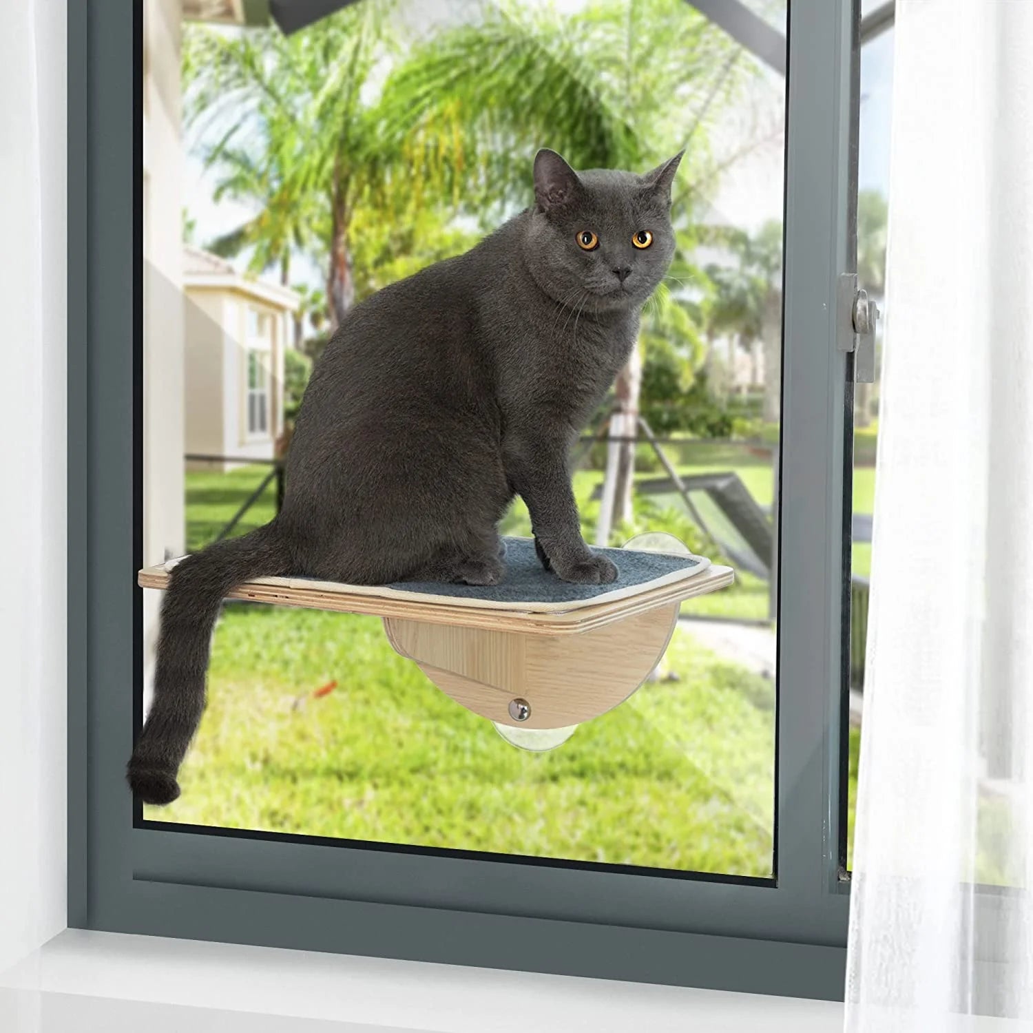 Cat Window Perch Cat Hammock Window Seat W/ Strong Suction Cups, Holds up to 22 Lbs
