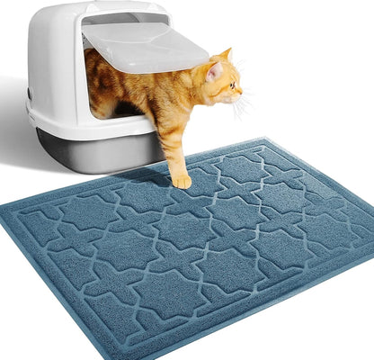 Cat Litter Mat, 35.4"X23.6" Litter Box Mat with Litter Lock Mesh, Soft Cat Litter Mat Litter Trapping Mat, Easy to Clean, Non-Slip, Water Resistant, Litter Free Floors, Dark Grey