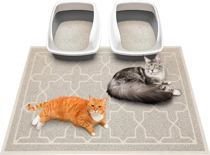 Cat Litter Mat, 35.4"X23.6" Litter Box Mat with Litter Lock Mesh, Soft Cat Litter Mat Litter Trapping Mat, Easy to Clean, Non-Slip, Water Resistant, Litter Free Floors, Dark Grey