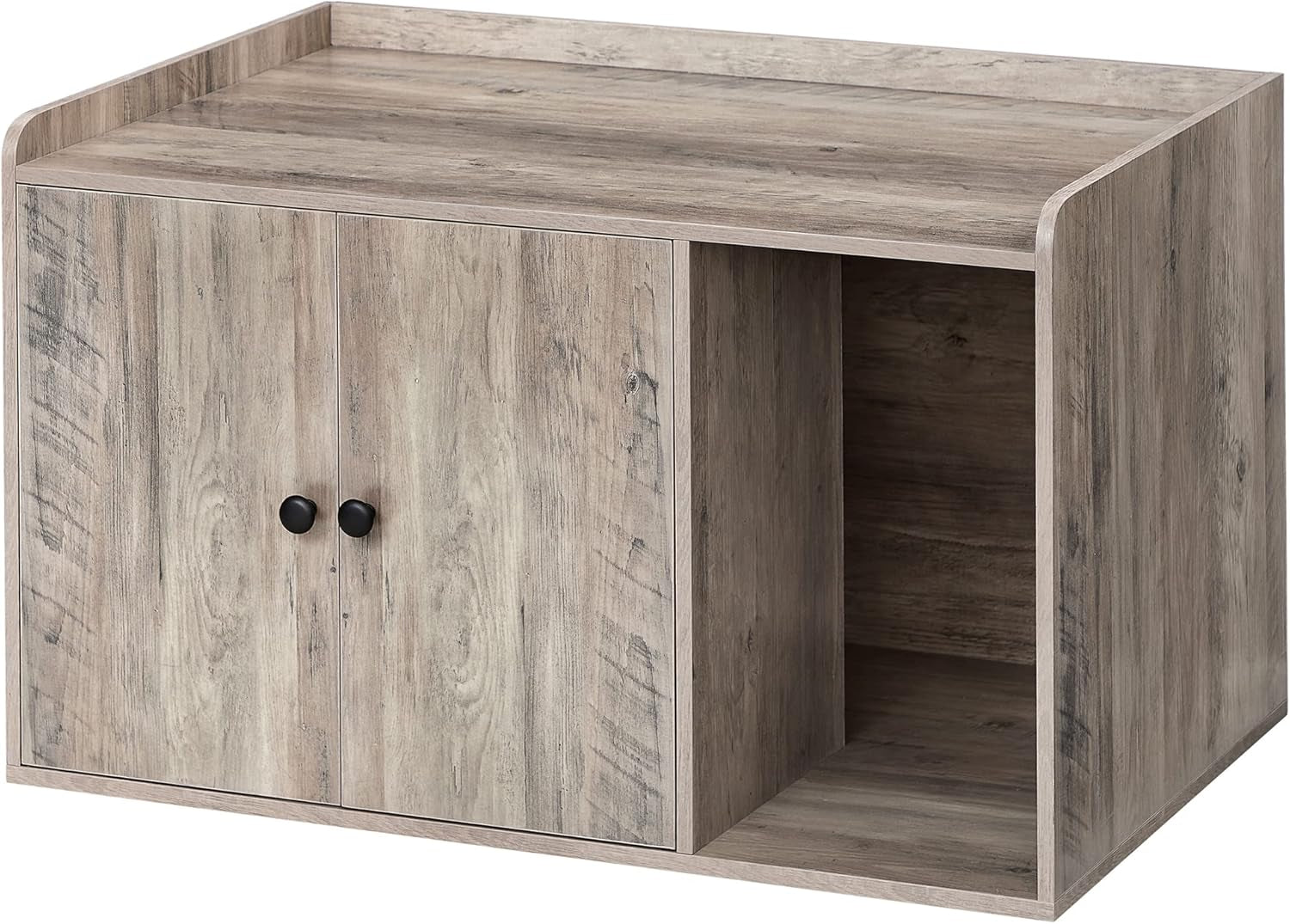 Cat Litter Box Furniture, Hidden Litter Box Enclosure Cabinet with Single Door, Indoor Cat House, End Table, Nightstand, Rustic Brown UPCL004X01