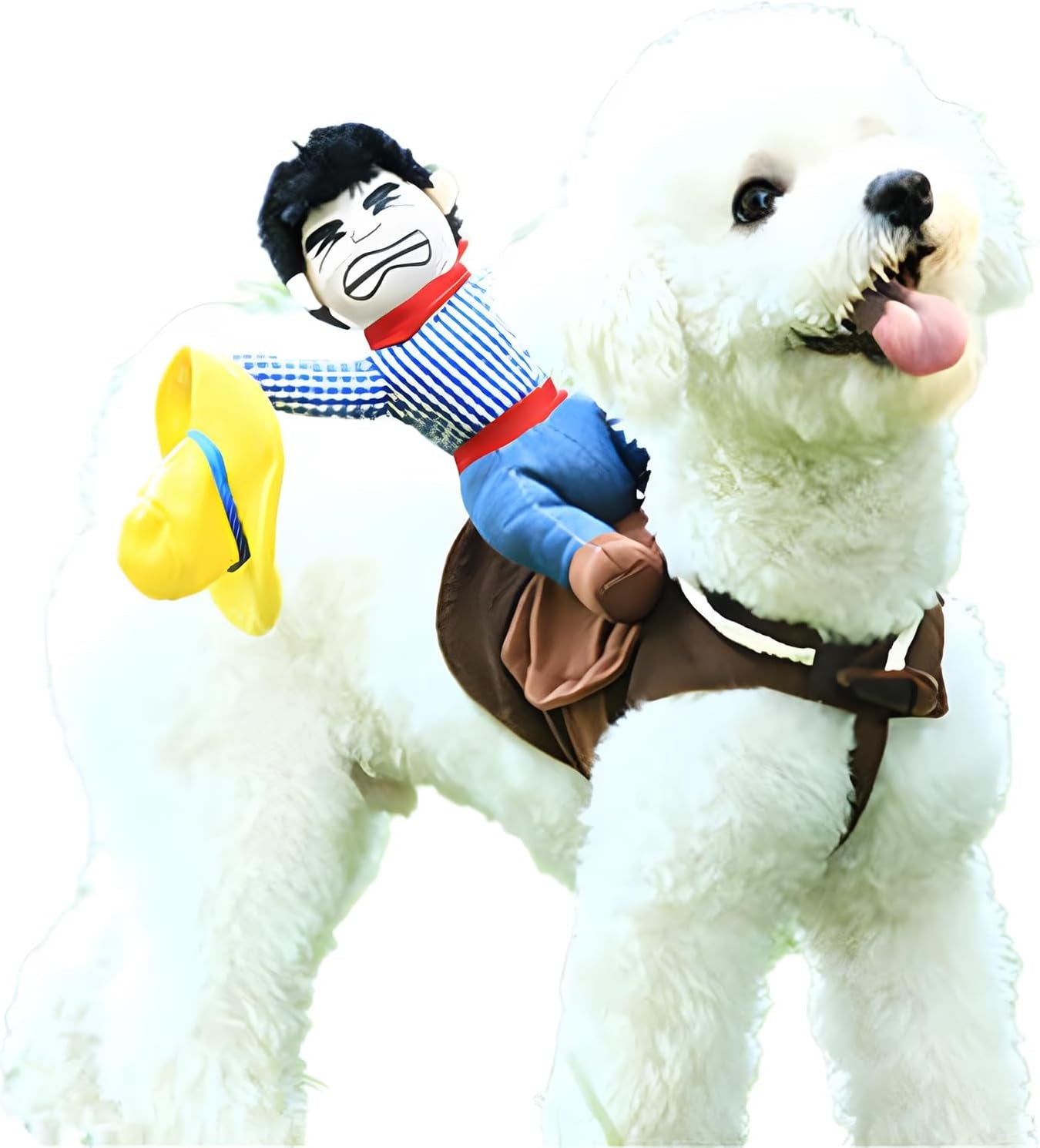 Dog Halloween Costume Funny Dog Cowboy Riding Costume Pet Costume Cat Suit Cowboy Rider Style for Small Medium Large Dogs (Cowboy, Medium)