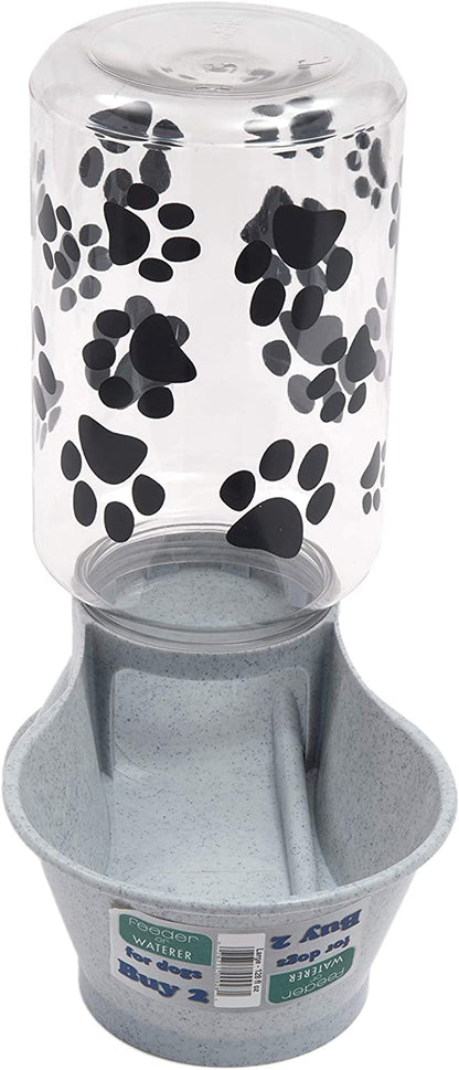 Reversable Water or Dry Food Feeders for Cats and Dogs (Large, Granite)