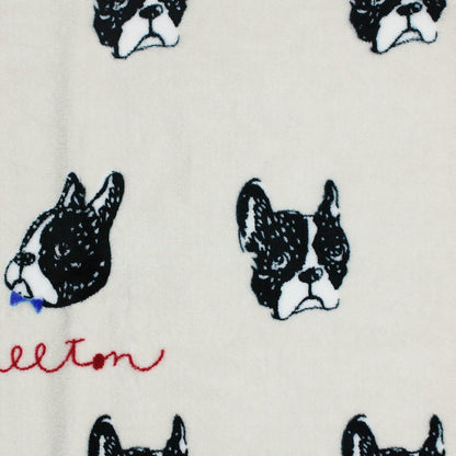 Fluffy Flannel Fleece Pet Dog Bed Throw Blanket Cover for Couch, 29.5 X 39.5 Inches Cute Animals Design Doggy Blankets for Small Medium Puppy Cats (Beige, Bulldog)