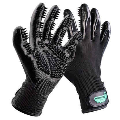 Pet Hair Remover Gloves, Pet Grooming Gloves for Dogs, Cats & Horses, Effective Deshedding, Bathing, and Massaging Other Animals (Pack of 1 Pair)