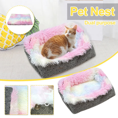 Cat Beds Cave Indoor for Large Cats/Puppys Clearance,Dog round Winter Warm Sleeping Bag Plush Soft Pet Bed Calming Bed