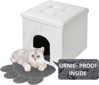 Cat Litter Box Enclosure Furniture Hidden, Cat Washroom Bench Storage Cabinet | Extra Large 35.4'' X 19.7'' X 19.7''| Dog Proof | Waterproof Inside/Easy Clean | Easy Assembly | Odor Control