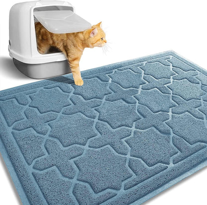 Cat Litter Mat, 35.4"X23.6" Litter Box Mat with Litter Lock Mesh, Soft Cat Litter Mat Litter Trapping Mat, Easy to Clean, Non-Slip, Water Resistant, Litter Free Floors, Dark Grey