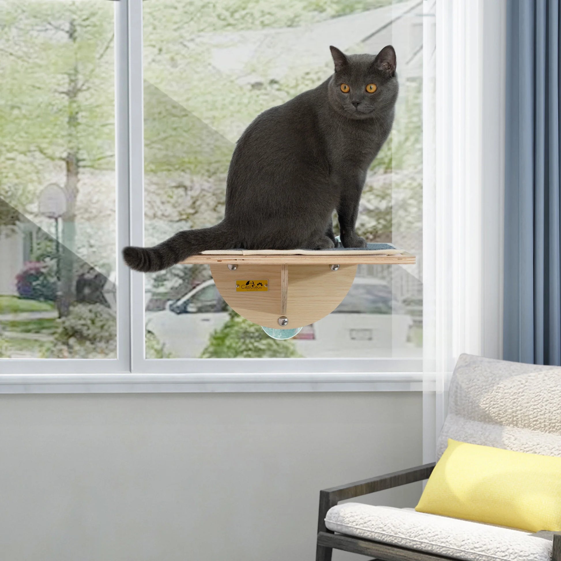 Cat Window Perch Cat Hammock Window Seat W/ Strong Suction Cups, Holds up to 22 Lbs