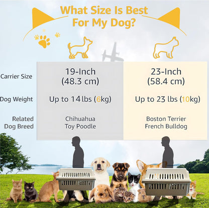 -Pets Spree Travel Pet Carrier Dog/Cat Hard-Sided Carriers for Pets up to 14 Pounds Small Animal Carrier Airline/Road Travel Approved Stout (Blue)