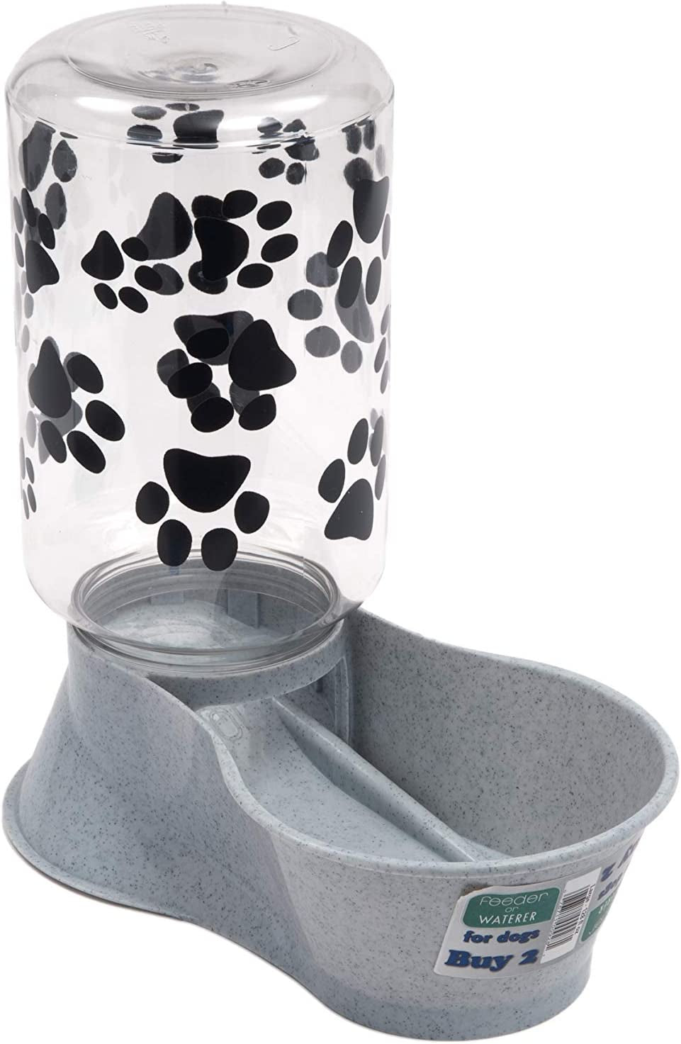 Reversable Water or Dry Food Feeders for Cats and Dogs (Large, Granite)