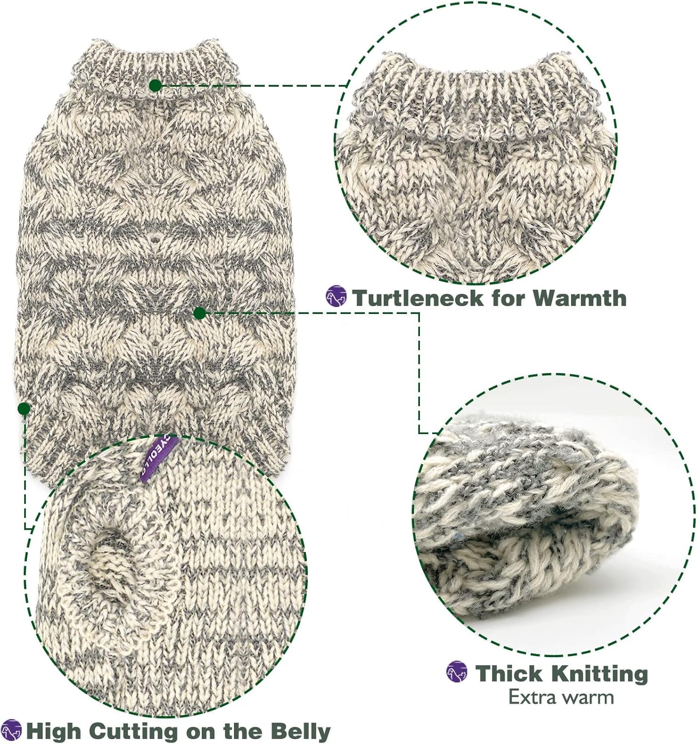 Winter Dog Sweater Turtleneck Knitted Small Dog Sweaters Soft Knitwear Puppy Warm Dog Clothes Cats Apparel