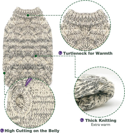 Winter Dog Sweater Turtleneck Knitted Small Dog Sweaters Soft Knitwear Puppy Warm Dog Clothes Cats Apparel