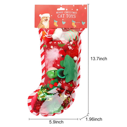 Interactive Christmas Cat Toy, Gift Set, Indoor, 18 Piece