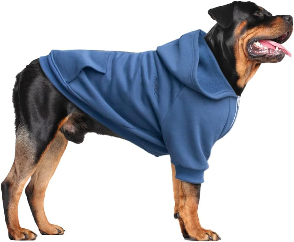 Extra Large Dog Clothes Hoodies Zip up Sweaters for Big Dogs Labrador German Shepherd Blue 3XL