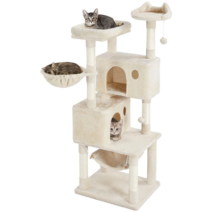 73"H Multi-Level Cat Tree Tower with Condos and Perches, Dark Gray