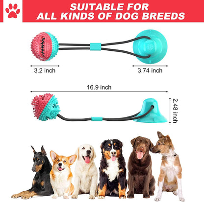 Dog Chew Toy - Dog Puzzle Treat Food Dispensing Ball Toys - Fixed Chew Toys for Aggressive Chewers