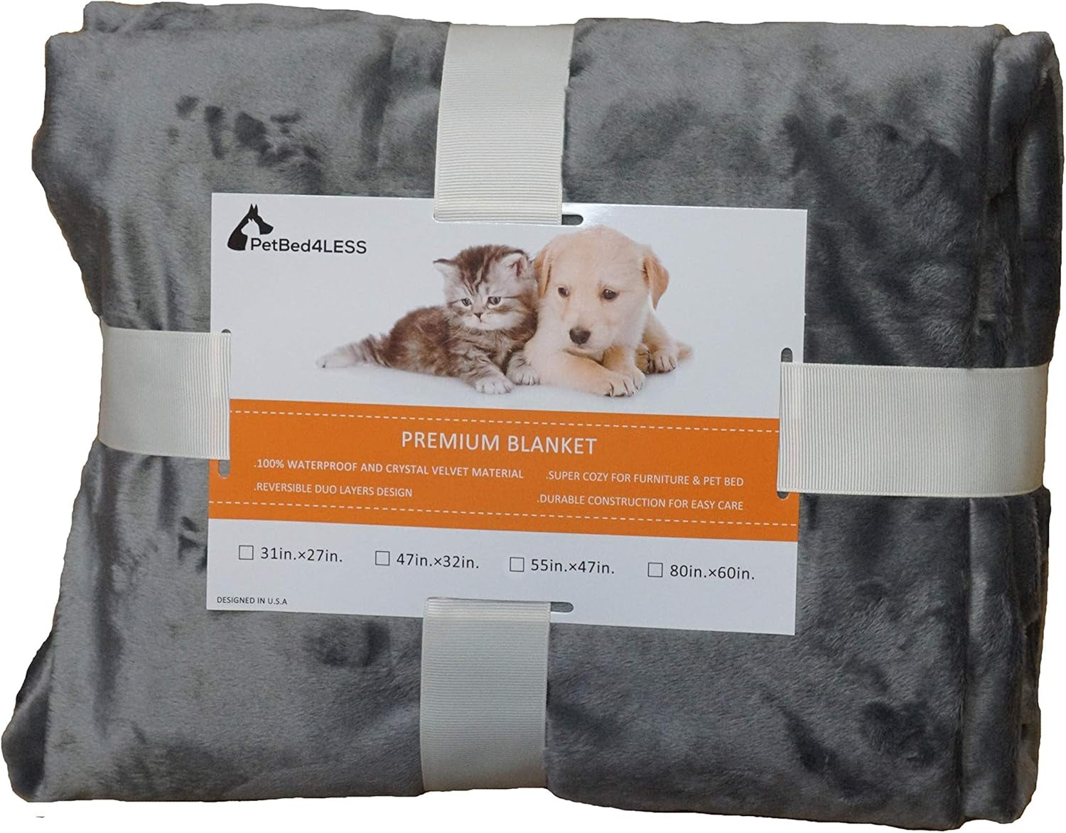 Premium 100% Waterproof Two-Sided Silky Soft Throw Dog Blanket Cat Blanket with Reversible Dual-Layers
