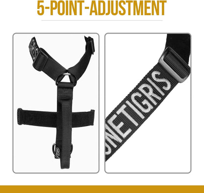 Lightweight No Pull Dog Harness - Perfect for Walking & Hiking All-Day Wear with Small, Medium & Large Dogs (Black, M)