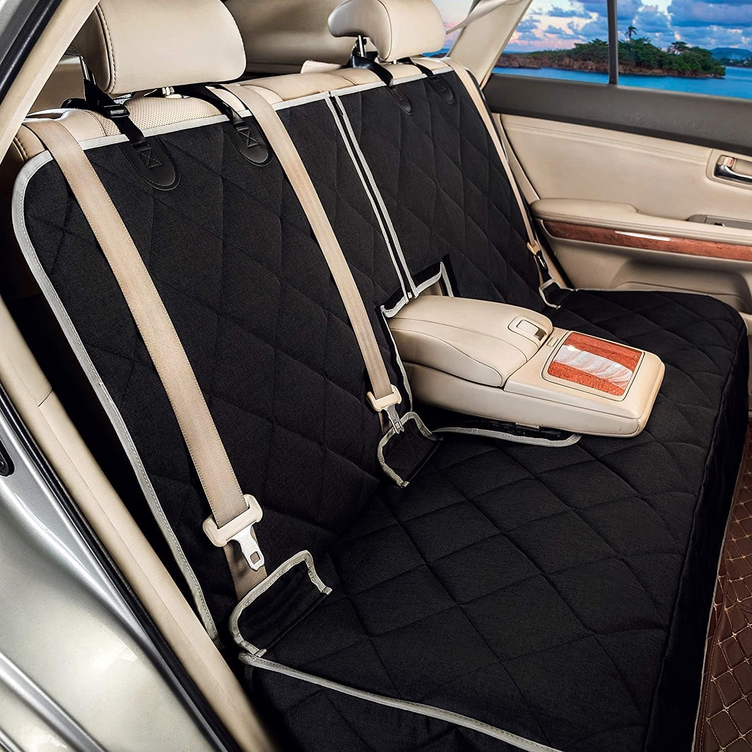 Bench Dog Car Seat Cover for Back Seat Waterproof Seat Covers Durable Scratch Proof Nonslip, Protector for Pet Fur & Mud Washable Backseat Cover for Cars Armrest Compatible