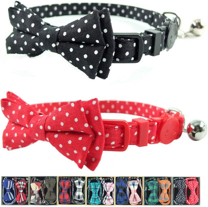 Cat Collar Bowtie with Bell, Quick Release Buckle Safety and Durable Kitties Kittens Cats Breakaway Collar(6.8-10.8In) (Camouflage 2)