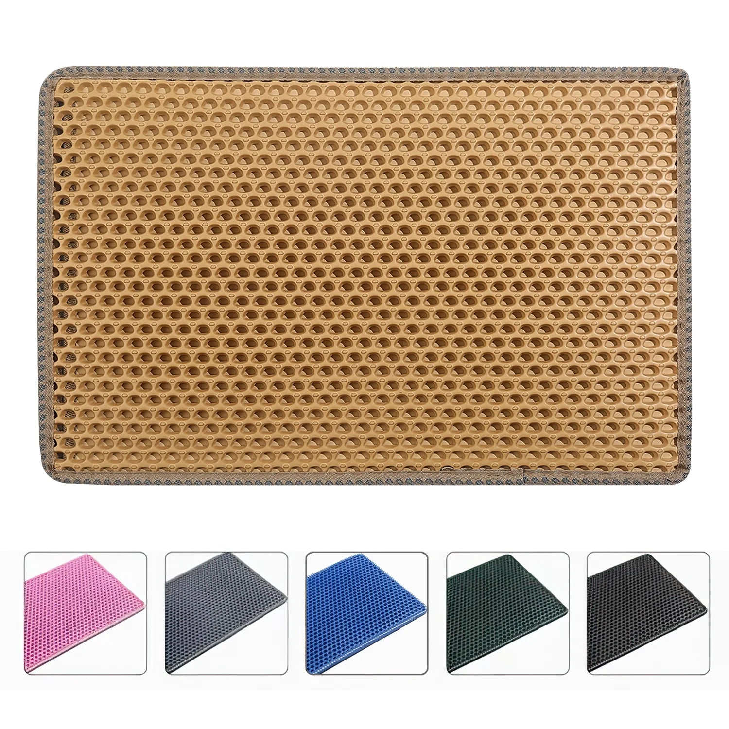 Double Layer anti Tracking Waterproof Cat Litter Trapping Mat Gray