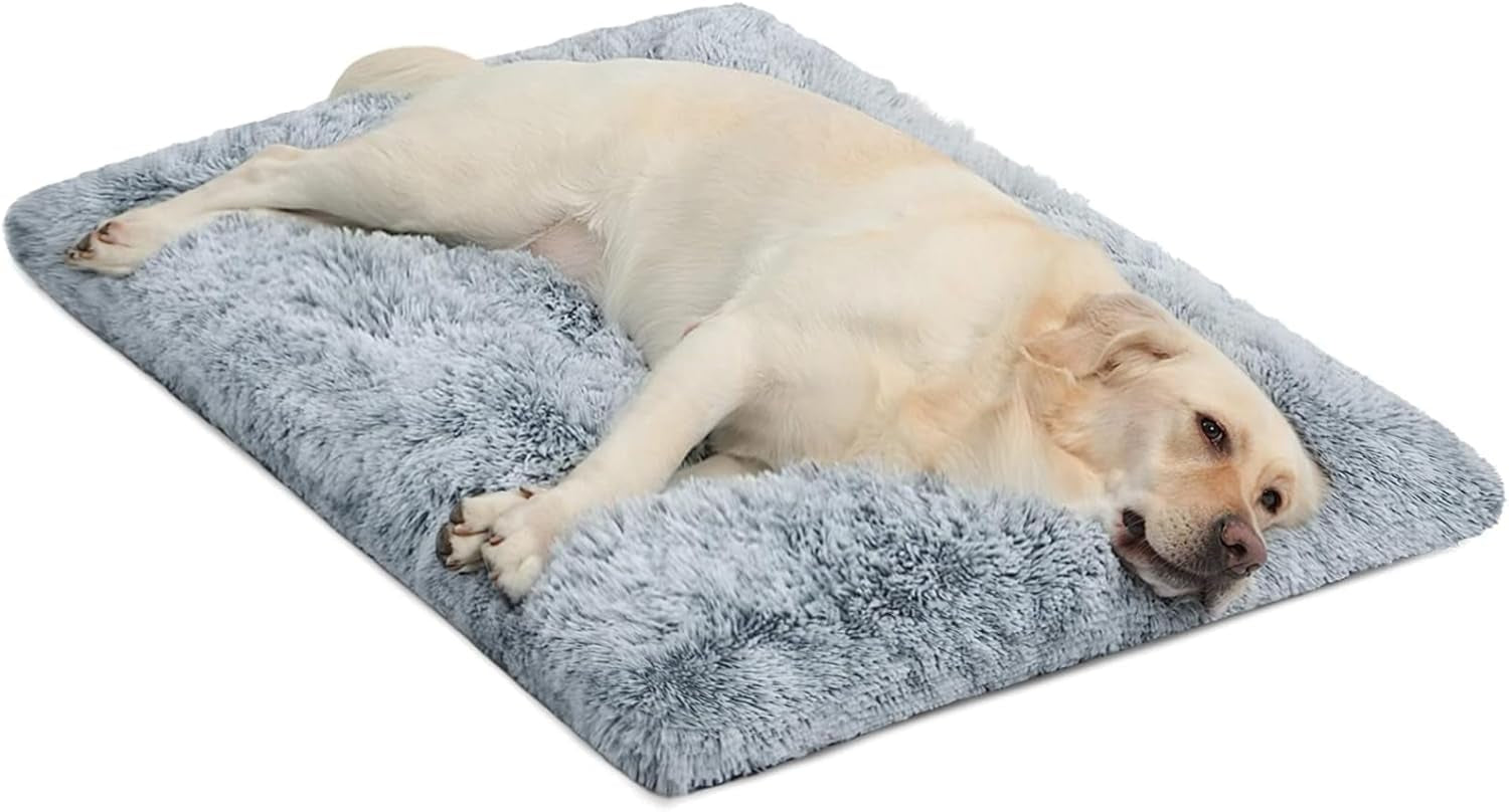 Medium Dog Bed Crate Pad Mat for Cages Washable Bed for Medium Small Size Dog Soft Kennel Pad Anti-Slip Pet Bed,30" X 20",Grey