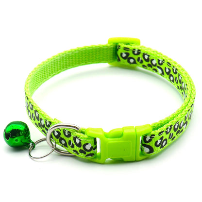 3 Pcs Nylon Cat Collar with Bell Adjustable Kitten Puppy Collars for Newborn Pet,Green