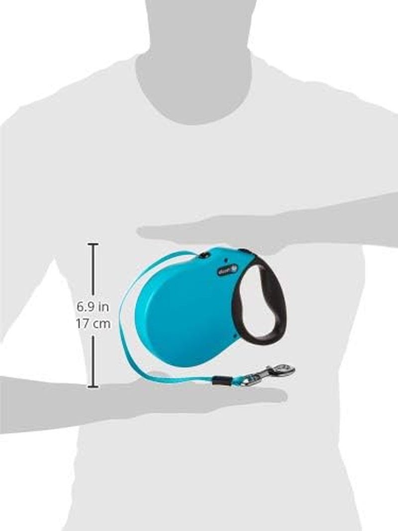 Expedition Retractable Reflective Belt Leash – 24 Feet – Large for Dogs up to 110 Lbs, Blue with Black Soft Grip Handle – Durable & Comfortable Dog Leash