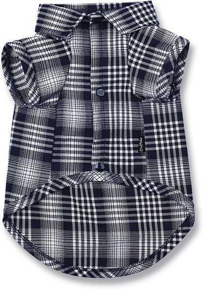 Dog Shirt Plaid Puppy Clothes for Small Medium Large Dogs Cats Boy Girl Kitten Soft Pet T-Shirt Breathable Tee Outfit Adorable Grid Apparel Halloween Thanksgiving [Red#1; S]