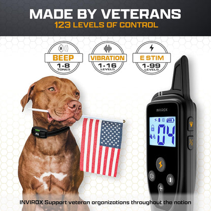 Dog Training Collar [2025 Edition] 123 Levels Dog Training Collar with Remote 1100Yd Range E Collar for Dogs Training 100% Waterproof Rechargeable, Manual Bark Collar for Large Dog