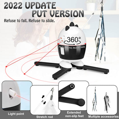 Cat Toys Interactive, Cat Light Toy and Cat Feather Toys 2 in 1, Recharge Cat Exercise Toys for Indoor Cats Automatic Cat Toys Interactive for Kitten