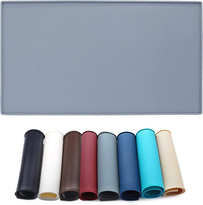 Cat Feeding Mat, Silicone Pet Food Mat, Food Grade Waterproof Anti-Messy Raised-Edges Mat for Puppy Kitty Dog Cat, S(19X12Inch), Burgundy