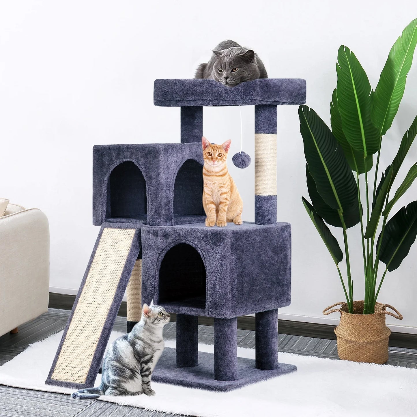 36 Inches Cat Tree for Indoor,Dark Gray.