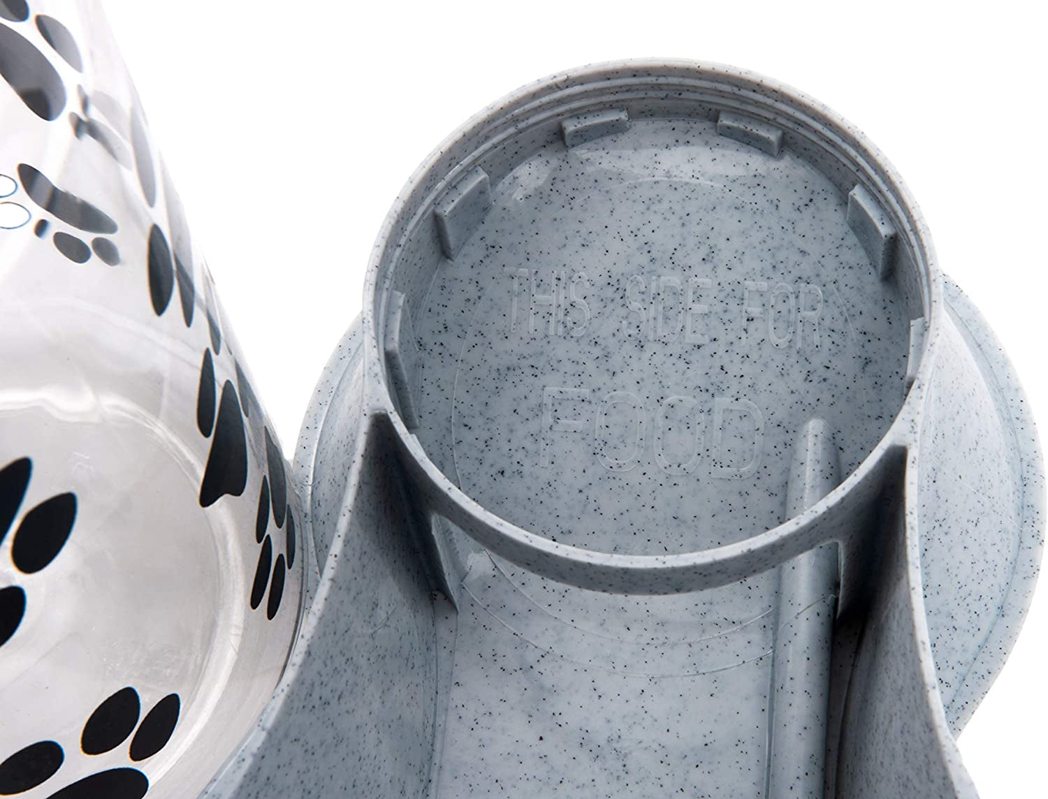 Reversable Water or Dry Food Feeders for Cats and Dogs (Large, Granite)