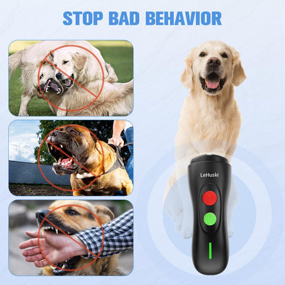 Anti Barking Device Rechargeable Ultrasonic Dog Bark Deterrent Stops Bad Behavior up to 50 Ft Effective Control Range Safe Humane for Indoor Outdoor Use Black