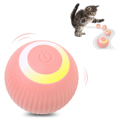Interactive Cat Toys Ball Automatic Rolling & USB Rechargeable with LED Light for Indoor Playing, Green