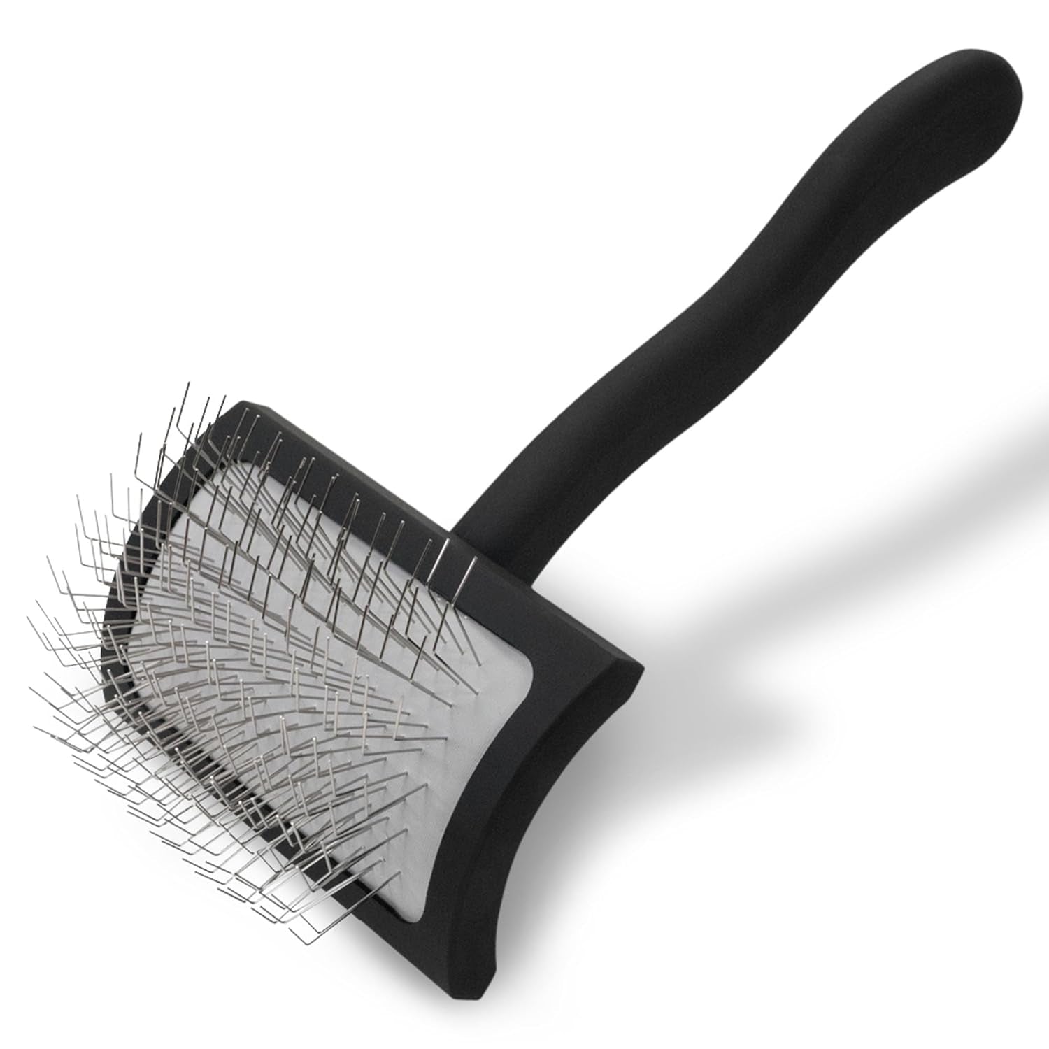 Big K Dog Slicker Brush for Dogs (Goldendoodles, Labradoodles, Poodles), Groom like a Professional, Fluff Detangle Style, Saves Time Energy, Black, Large