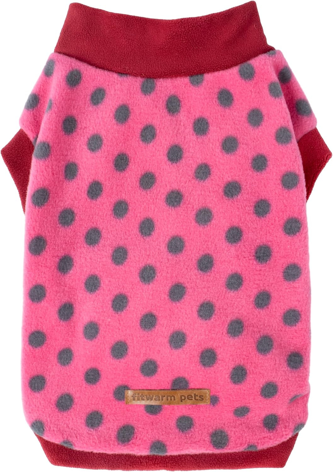 Fleece Polka Dot Dog Sweater, Cozy Dog Winter Clothes for Small Dogs Boy Girl, Dog Cold Weather Fleece Sweater, Doggy Pullover Jacket, Pet Outfit, Light Grey, Dark Grey, White, XXL