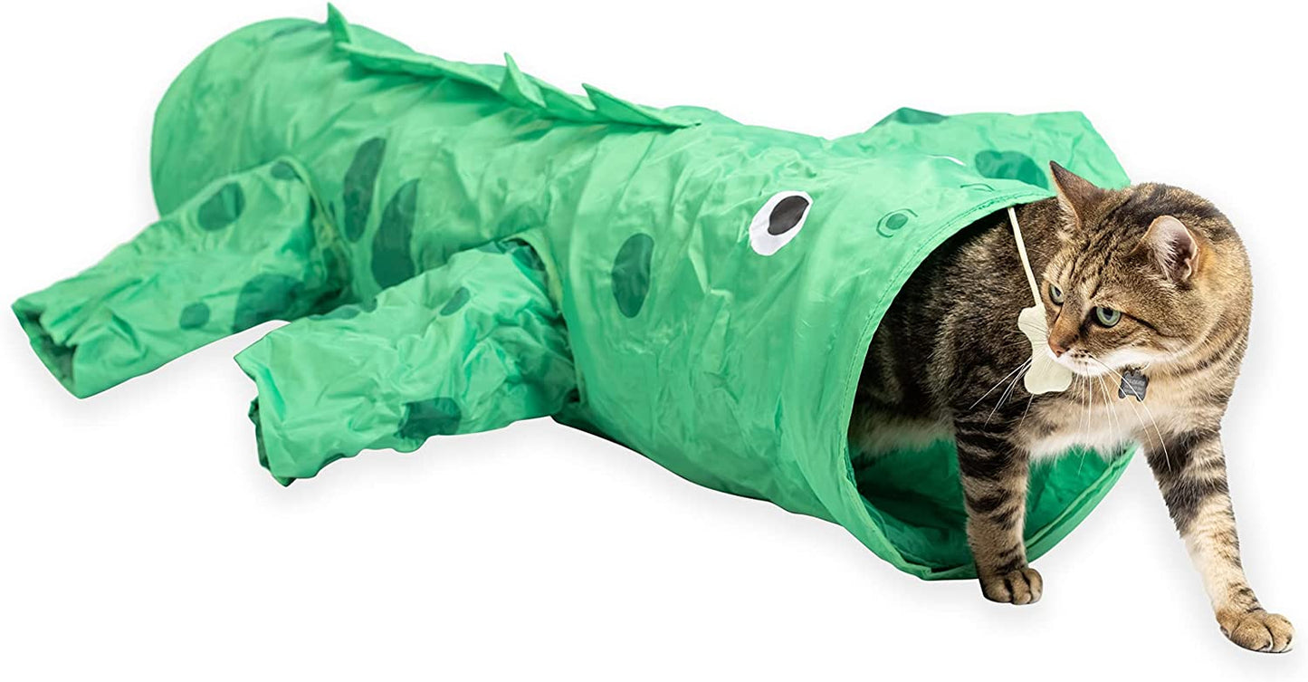 Magic Mewnicorn Multi Cat Tunnel Boredom Relief Toys with Crinkle Feather String for Dogs, Cats, Rabbits, Kittens and Guinea Pigs for Hiding Hunting and Resting