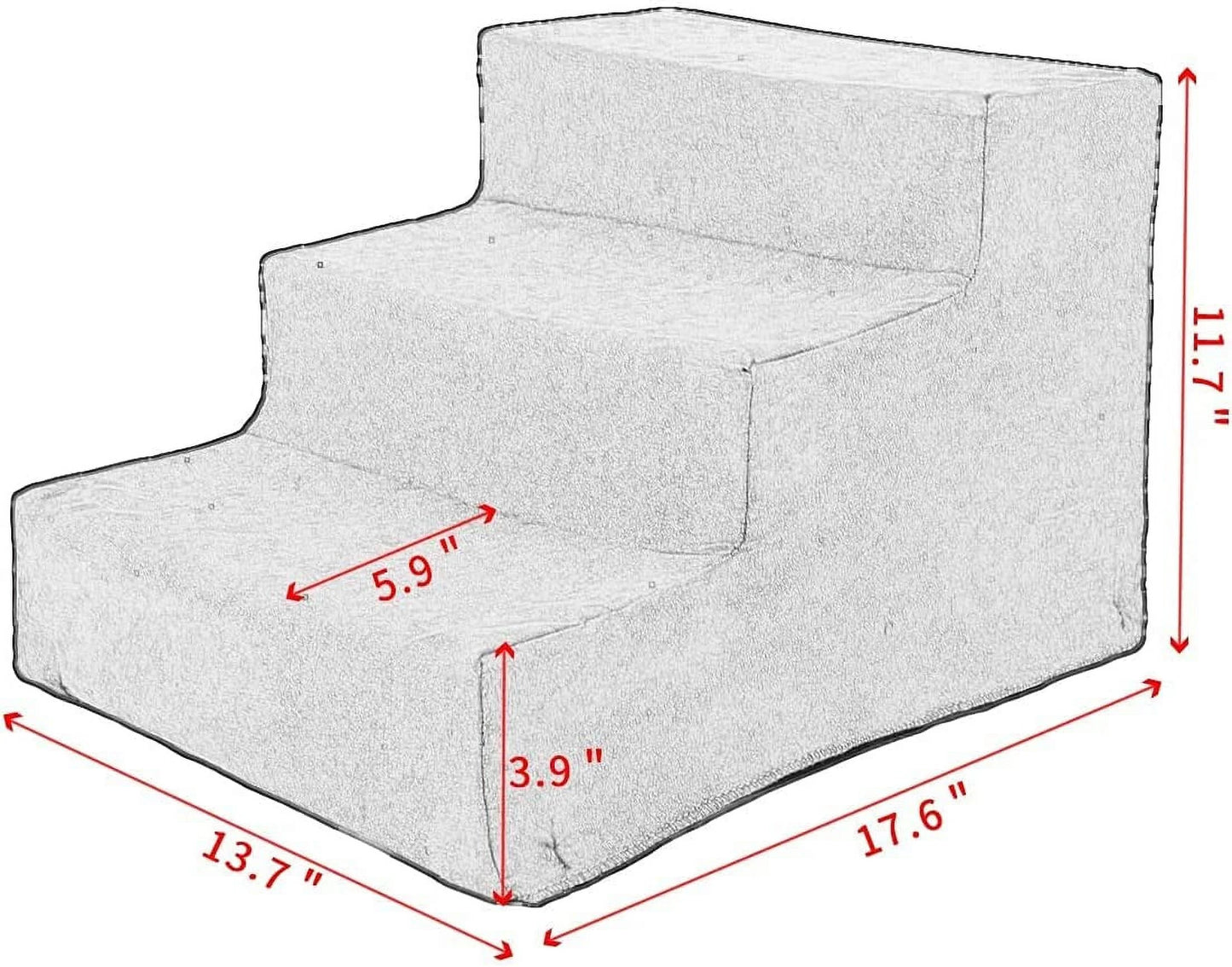 Dog Stairs for Small Dogs - 3 Steps Pet Stairs for High Beds and Couch, Non-Slip Folding Dog Steps Portable Pet Stairs for Dog and Cats,3 Step