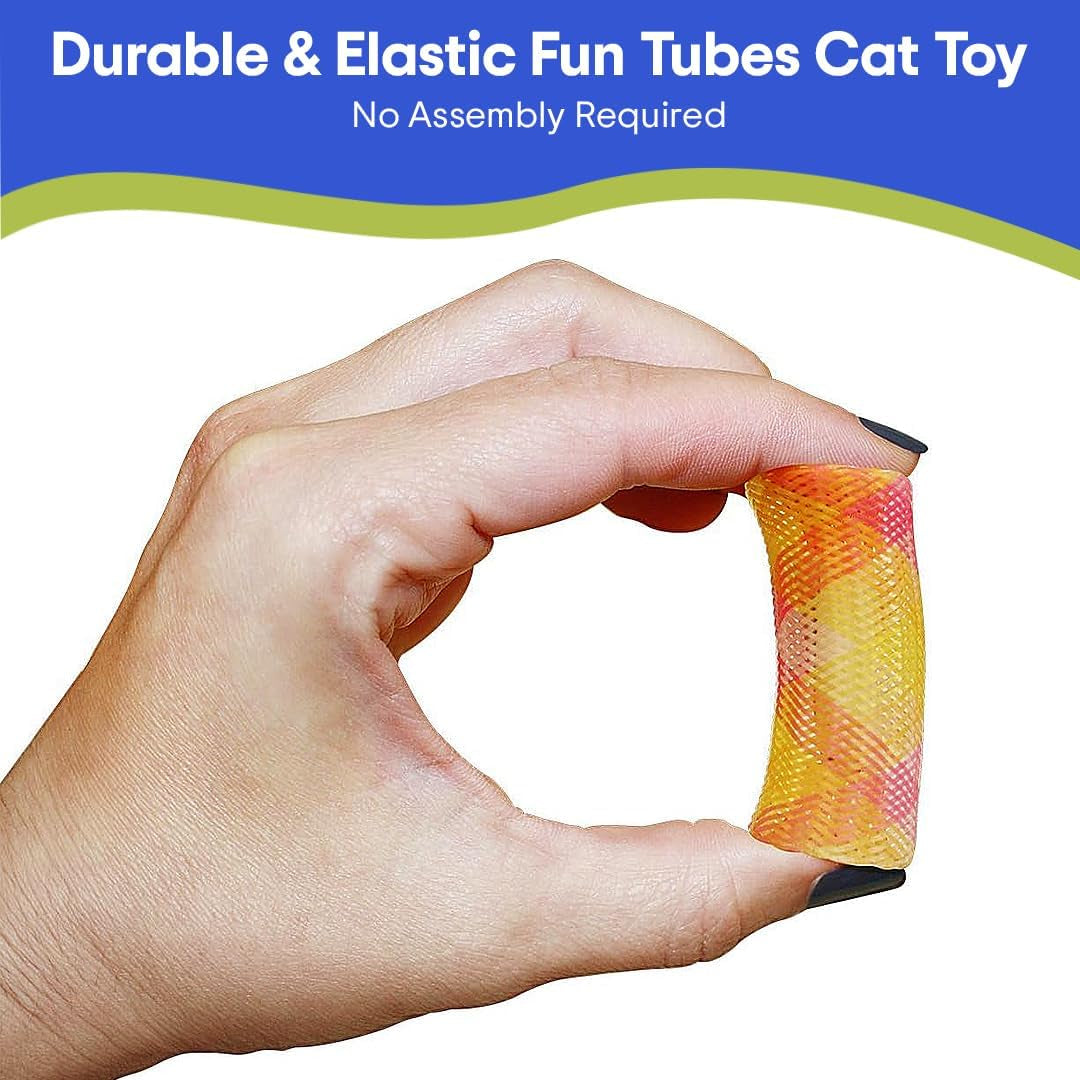 Kitty Fun Tubes Cat Toy | Bouncy Cat Toy with Catnip inside for Cats and Kittens to Bite, Swat and Chase | Interactive Cat Toy | 3 Pieces