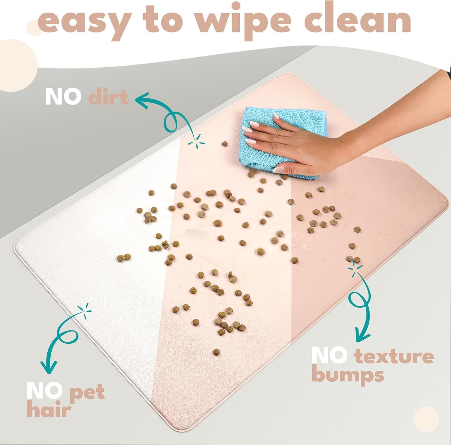 Dog Mat for Food and Water, Cat Feeding Mat | Waterproof Dog Bowl Mat | Non-Slip Pet Food Mat for Floors | Pet Mats for Food and Water | Easy to Clean