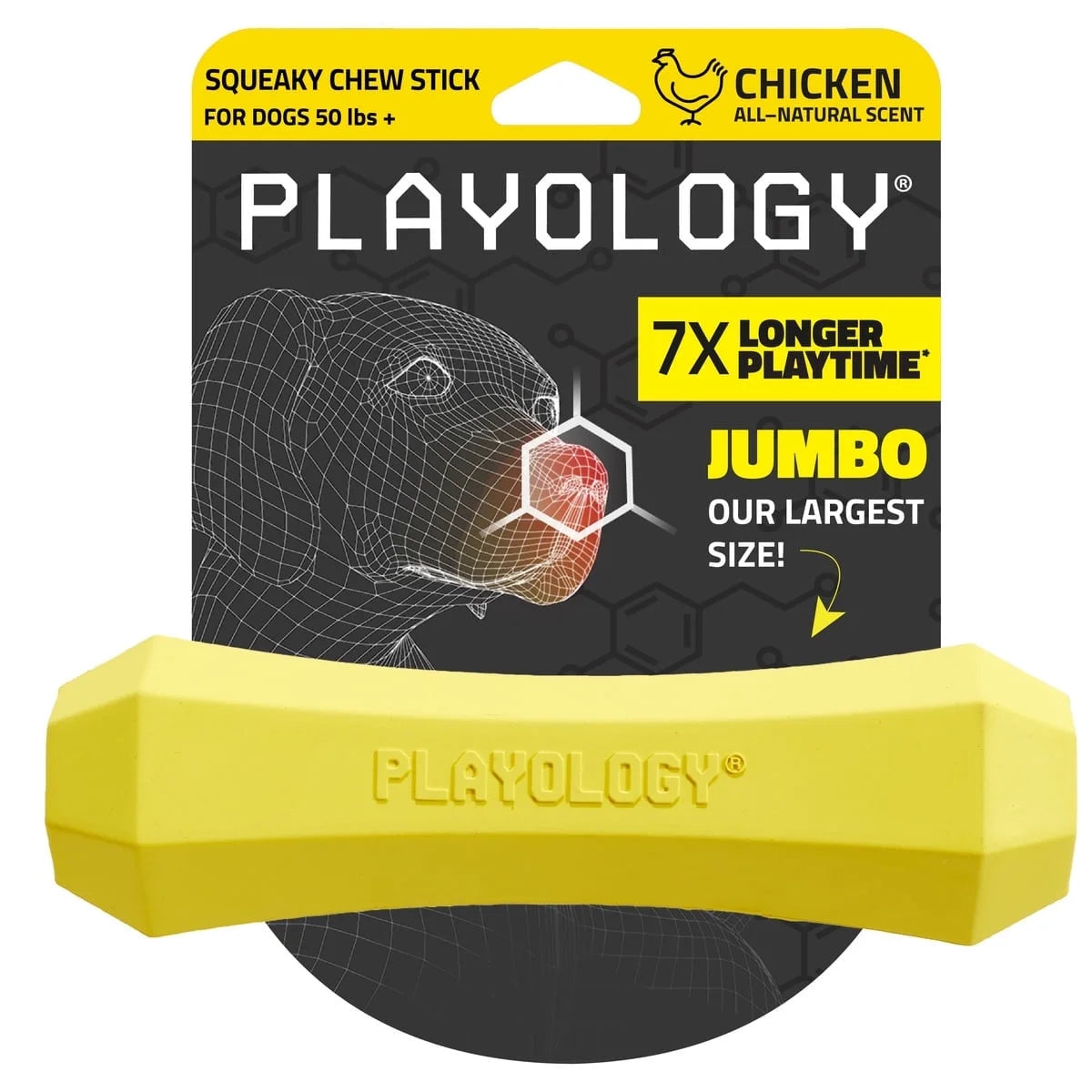 Squeaky Chew Stick, Beef Scented Red Dog Toy for Large to XL Dogs