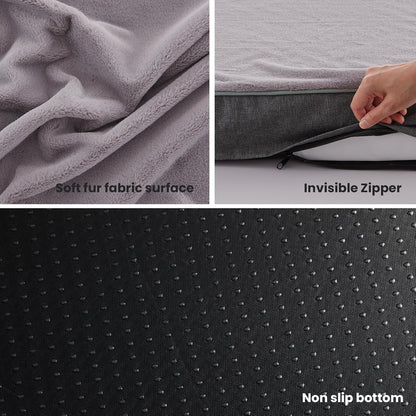 Orthopedic Memory Foam Dog Bed,Cooling Dog Beds for Medium Dogs, Washable Pet Beds for Crate with Faux Fur Cover, Waterproof Lining, M(29Inch)