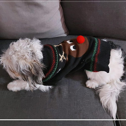 Rudolph the Red Nosed Reindeer Sweater Pet Holiday Clothes Cat Sweater Dog Sweater Winter Clothing Teddy Poodle Autumn Winter Clothes Dog Clothes (Red Nose, Xx-Small)