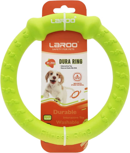 Dog Ring Toy - Durable Flying Ring for Fetch, Water Play & Training | Tough Chew-Proof Design for Aggressive Chewer Breeds, Easy-Throw Lightweight Frisbee for Medium/Large Dogs(Green/30Cm)