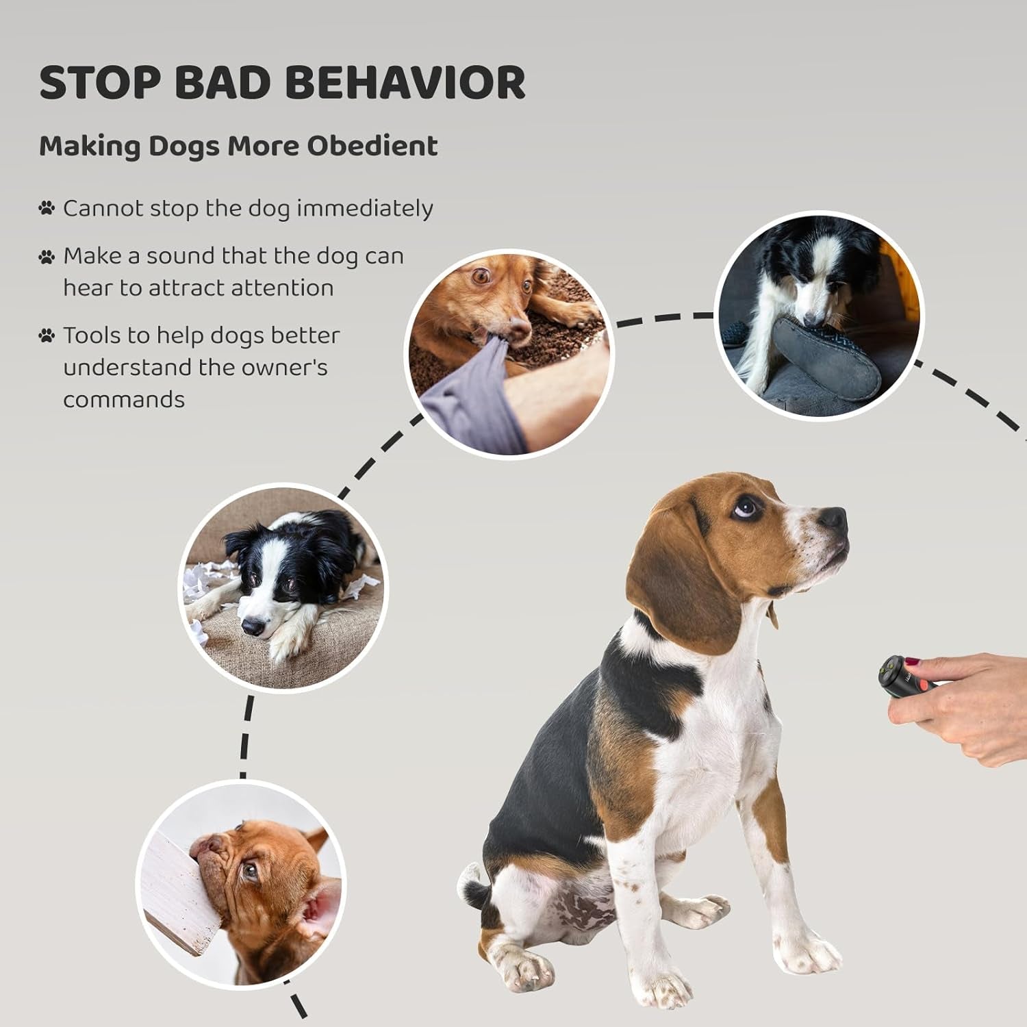 Anti Barking Device Rechargeable Ultrasonic Dog Bark Deterrent Stops Bad Behavior up to 50 Ft Effective Control Range Safe Humane for Indoor Outdoor Use Black