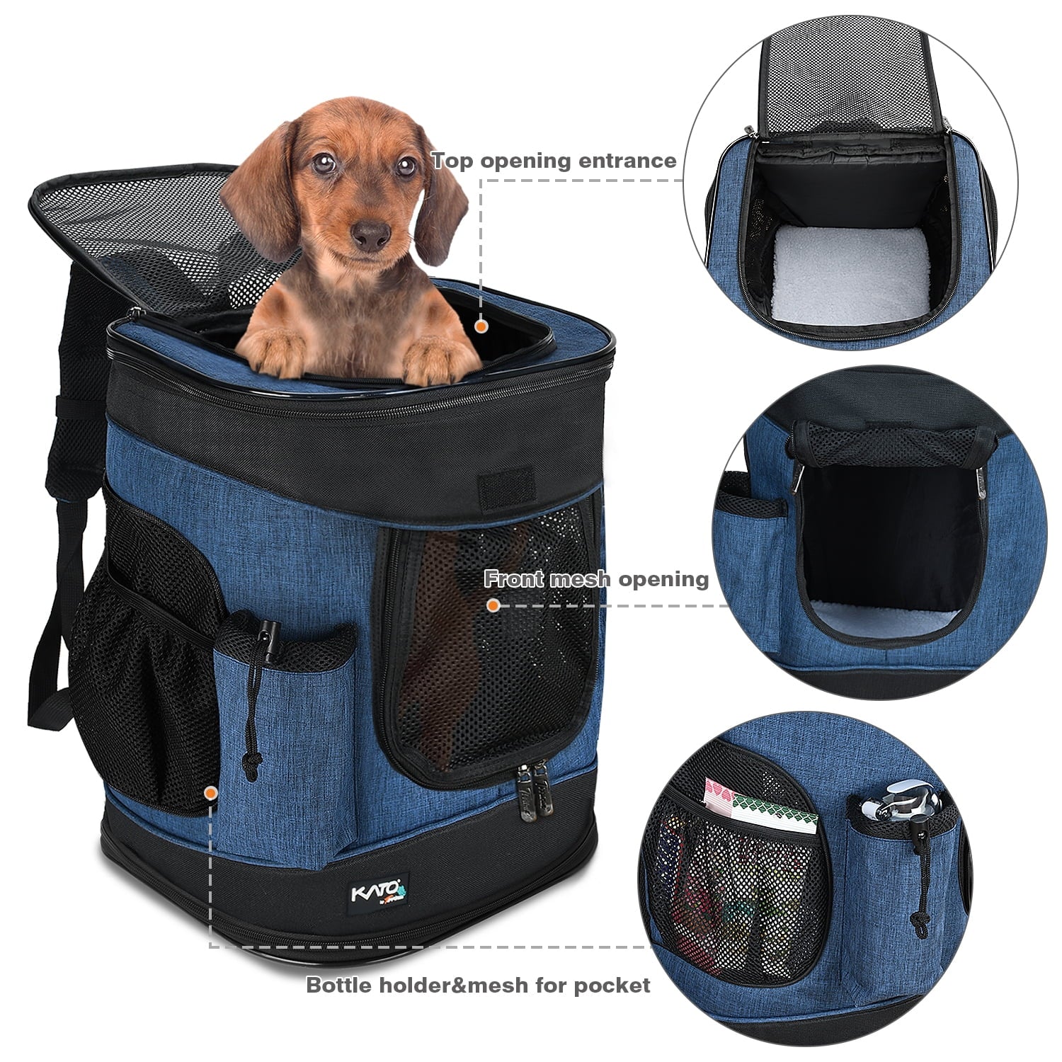 Medium Pet Travel Backpack Carrier for Dogs Cat Animal Puppy, Breathable Mesh Net Removable Sherpa Bed Outdoor Carrier F