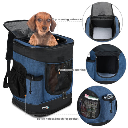 Medium Pet Travel Backpack Carrier for Dogs Cat Animal Puppy, Breathable Mesh Net Removable Sherpa Bed Outdoor Carrier F